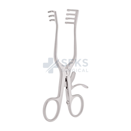 Weitlaner Retractor – Blunt 3x4 Teeth 5″